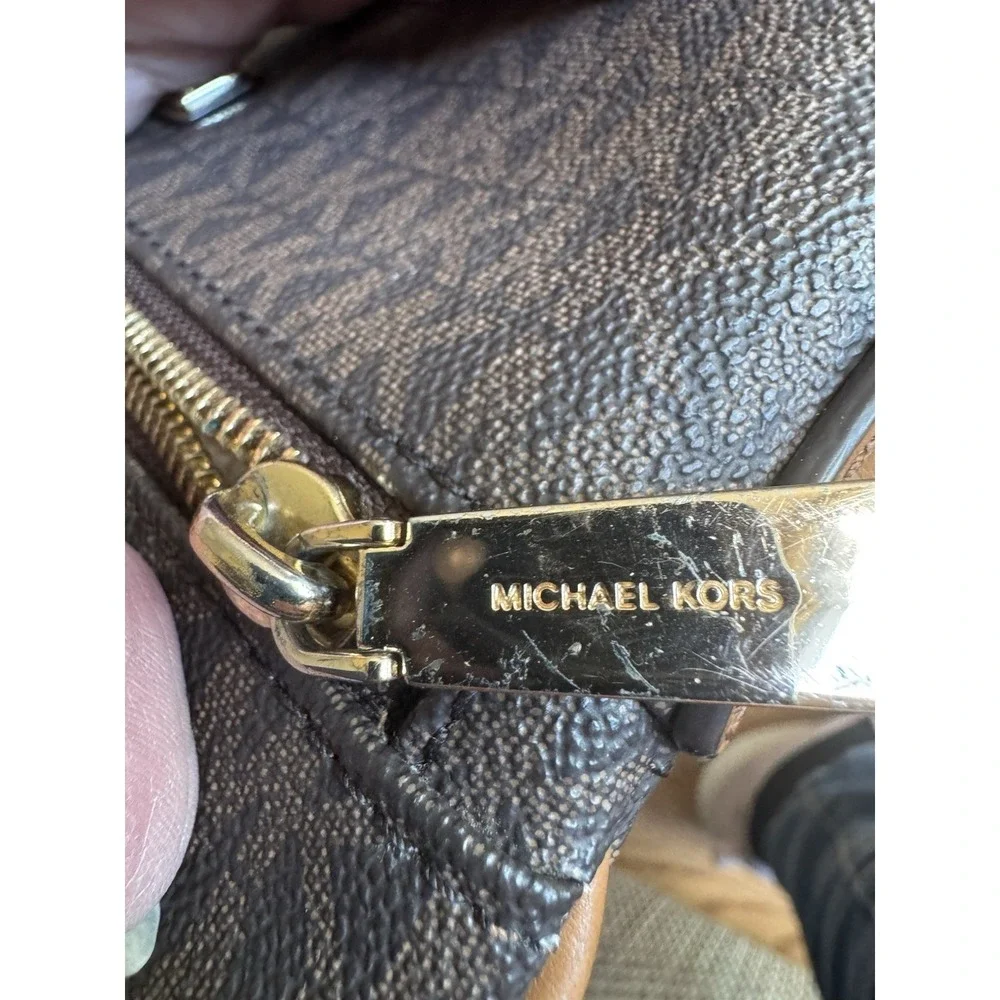 Michael Kors Brown Crossbody Bag with Gold Hardware